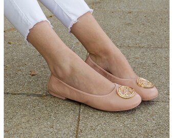 Nude ballet flats | Etsy