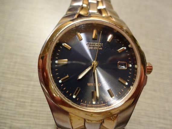 citizen eco drive watch blue face