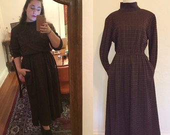Vintage 1980s Orvis Turtleneck Dress