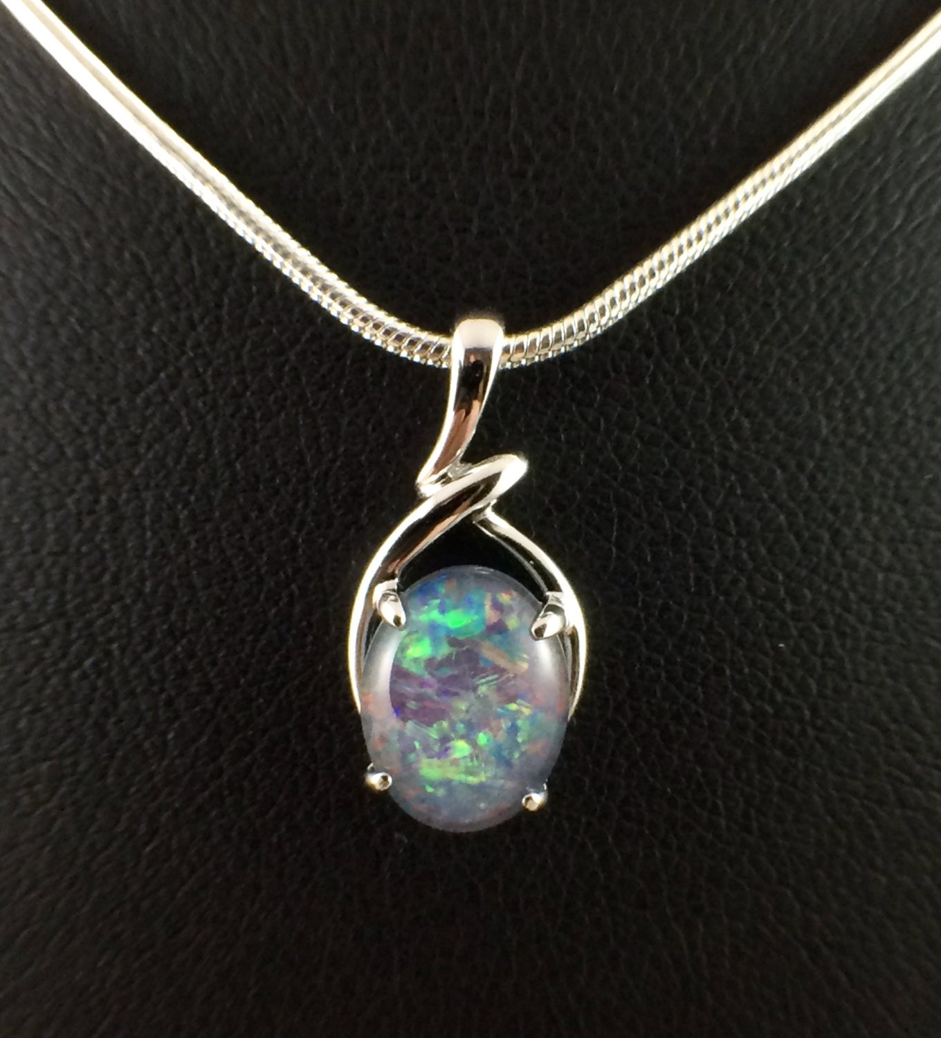 Genuine Opal Necklace Pendant Jewelry Australian Triplet
