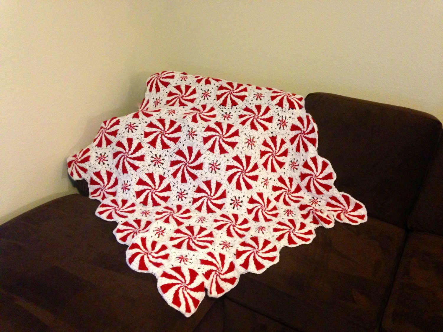 Handmade Crochet Peppermint Blanket