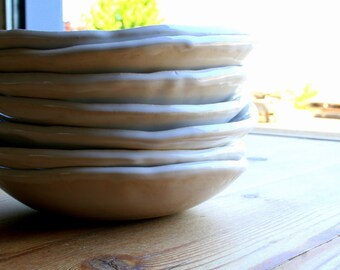 Ceramic Bowl, Soup Bowl, Stoneware Bowl, Ceramic Salad Bowl, White Bowl, Handmade Ceramic Bowls
