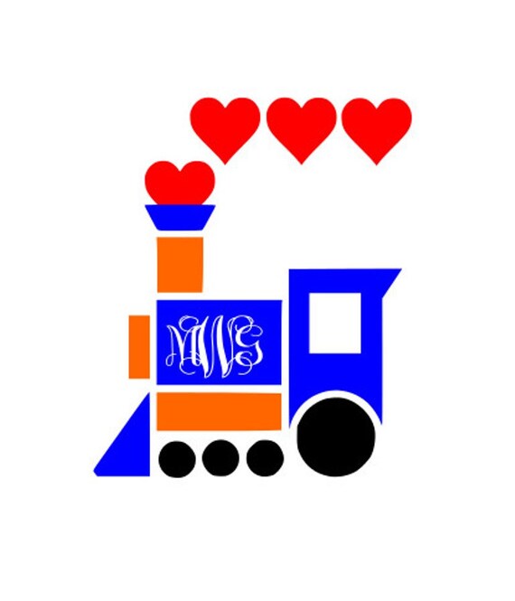 Valentine Day Train Silhouette SVG DXF and EPS vinyl cut