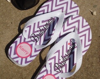 Wedding Flip Flops with Chevron