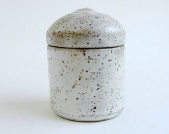 Keepsake Speckled White Pet Urn - small pet urn, keepsake urn, urn for ashes
