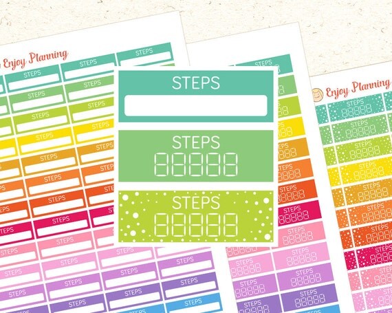 Printable Steps Planner stickers Steps stickers Steps Planner
