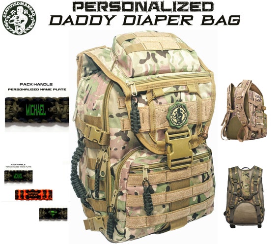 Personalized DADDY DIAPER BAG Super Dad Tactical by CYCLONEXGEAR