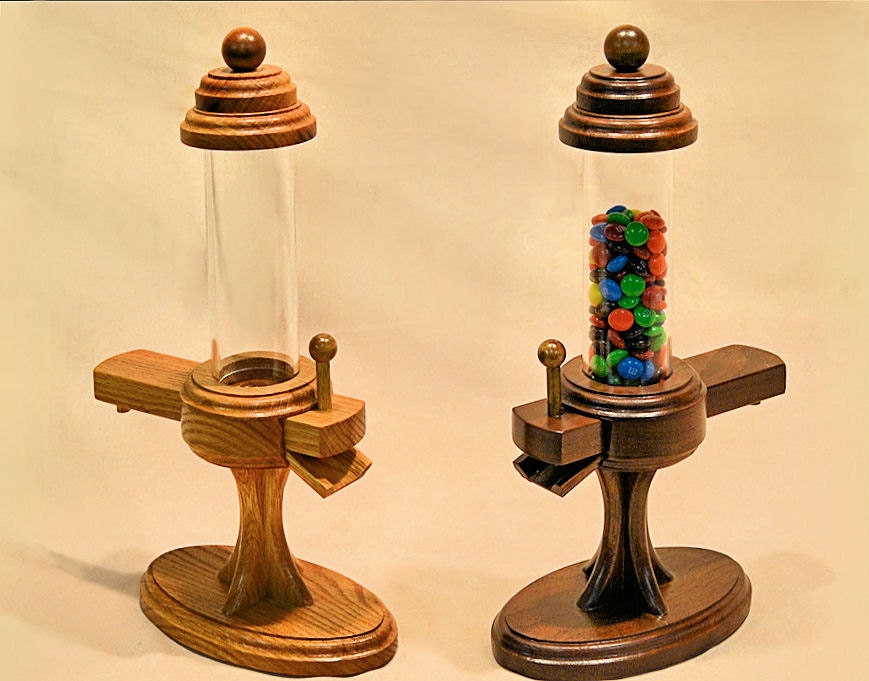 Wooden candy dispenser