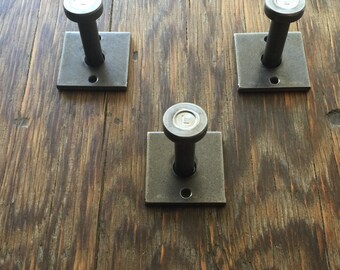 HANDMADE Metal industrial wall hooks/ metal wall hangers/ industrial coat hooks/ rustic vintage look/ hangers metal hooks/ modern industrial