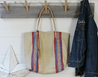 European Stripe Grain Sack Bag