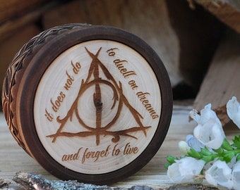 Small Always jewerly box for Harry Potter's fans Wooden box Personalized box Harry Potter gift ring box Hogwarts gift