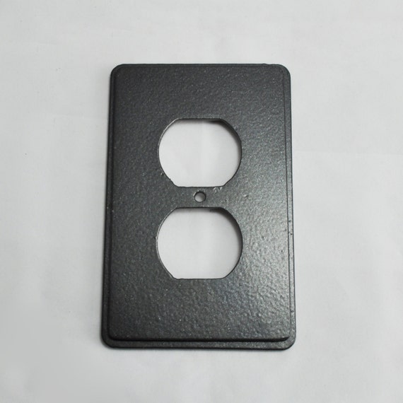 Metal Duplex Outlet Wall Plate / Covers Gunmetal Gray