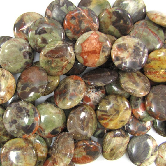 24mm natural Australian agate coin beads 15 strand 32491