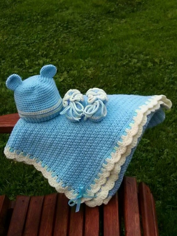Items similar to Crochet Baby Blanket Travel / Stroller Size / Car
