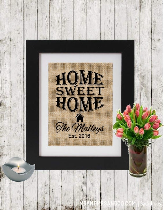 Download Personalized HOME SWEET HOME Sign With Family Name and Date