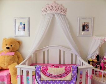 Crib Canopy, Bed Crown Pink Princess Wall Decor