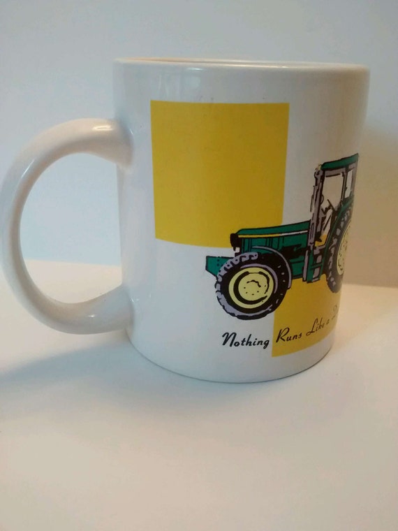 John Deere Green Tractor Coffee Mug Cup by SunnyDaysCollectible