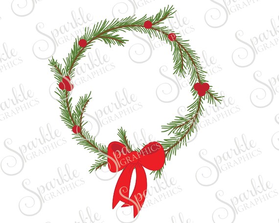 Download Christmas Wreath Cut File Christmas SVG Winter SVG Bow Wreath