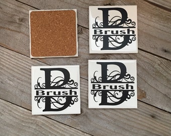 Personalized Coasters, Tile Coasters, Housewarming Gift, Wedding Gifts, Anniversary Gifts, Monogrammed Coasters, Wedding Gift, Christmas