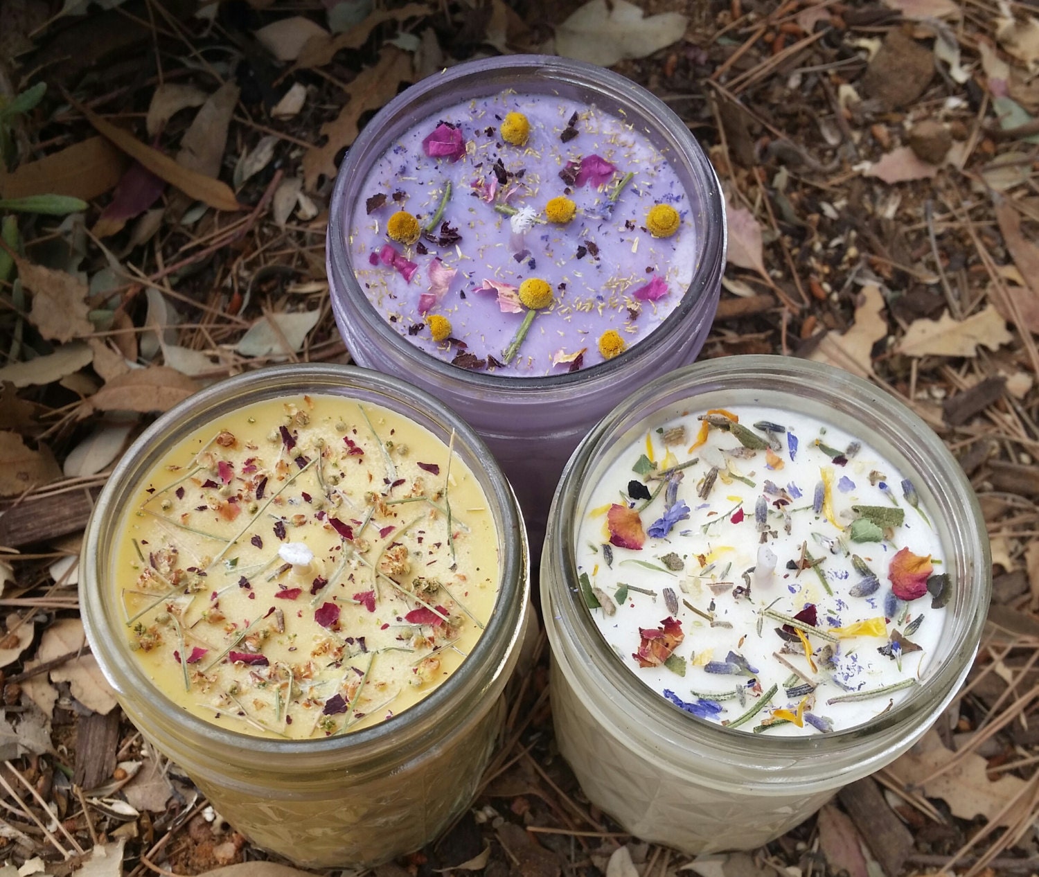 All Natural Aromatherapy Candle with Organic Herbs & Flowers