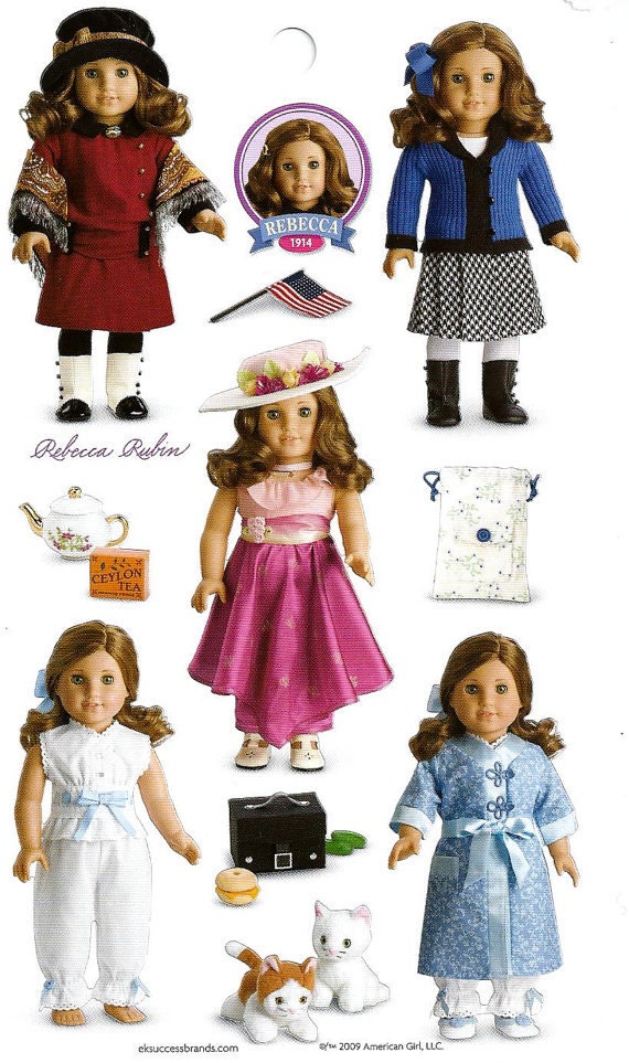 AMERICAN GIRL STICKERS / Rebecca sticker sheet / 10 stickers