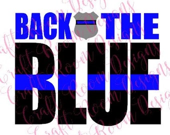 Back the Blue Script SVG Police Decal SVG Police Support