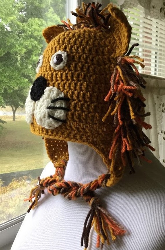 Crochet Lion Hat Lion Hat Character Hat Animal by HaniasCreations