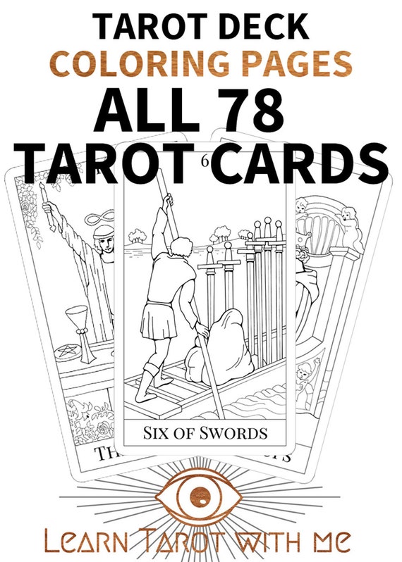 Tarot Deck Adult Coloring Pages All 78 Tarot by LearnTarotWithMe