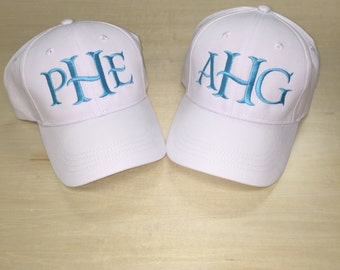 Childrens Monogrammed Baseball Cap. Youth/Toddler Hat with Monogram available in 9 colors. Personalized Toddler hat with initials or name.