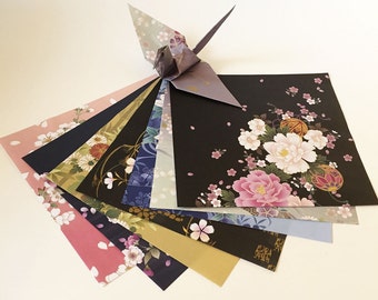 Origami Paper Sheets - Japanese Folk Art Chiyogami - 14 Sheets