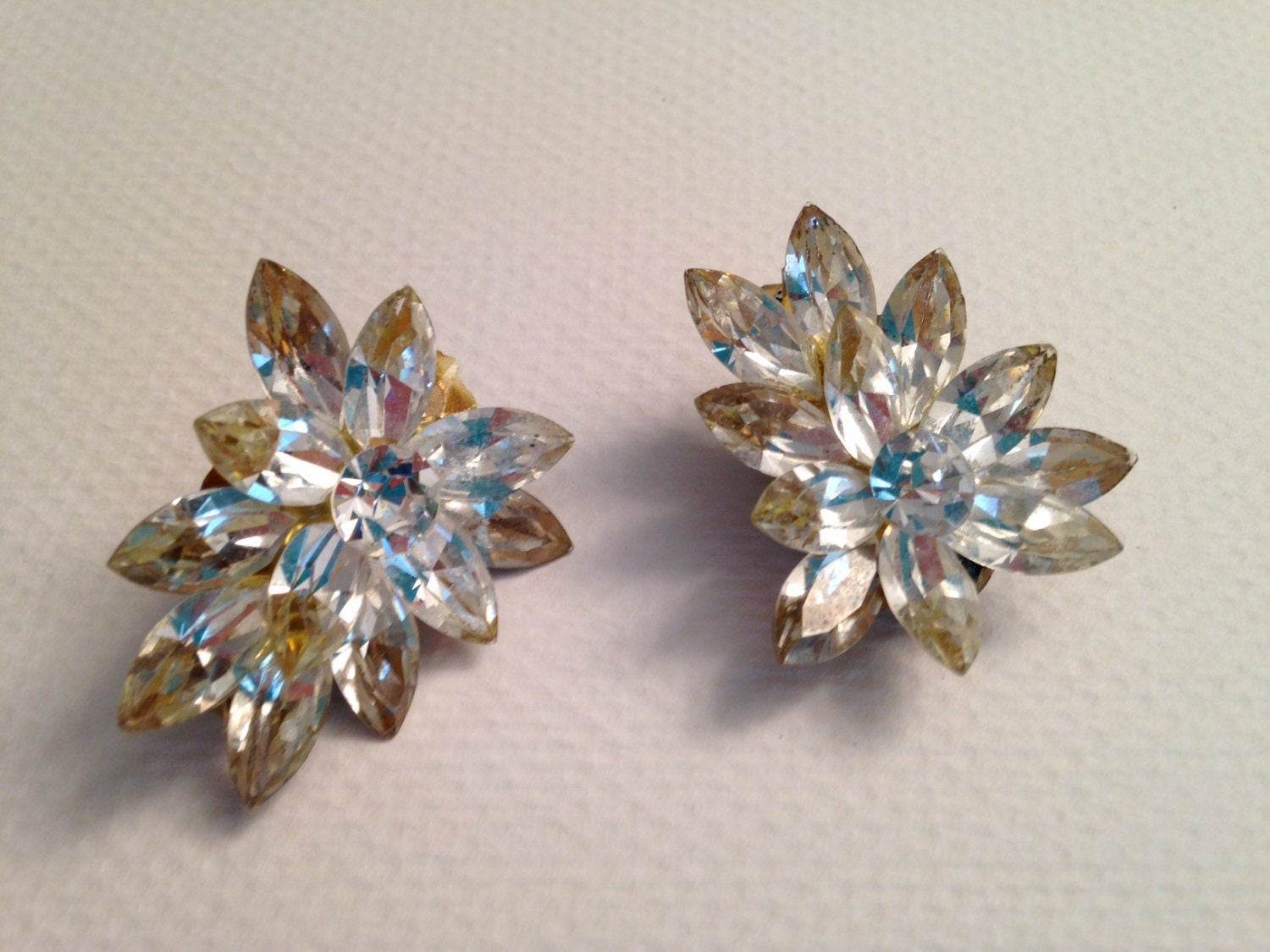 cluster clip on earrings