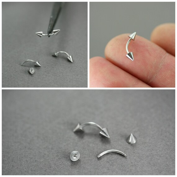 Daith piercing Curved barbell Barbell with by Lookfashionjewelry