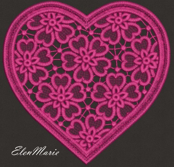 MACHINE EMBROIDERY DESIGN Lace Heart