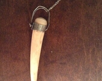 Unique sterling silver necklace with deer antler point