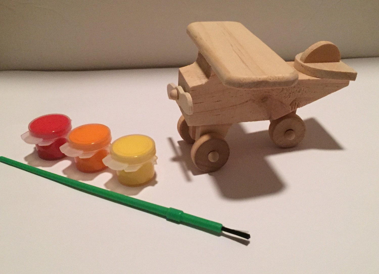 Kids DIY Wooden Airplane Painting Kit 1 by PreschoolerPLAYcraft