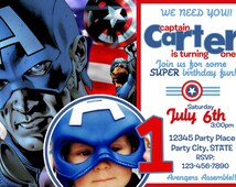 Popular items for captain america birthday on Etsy