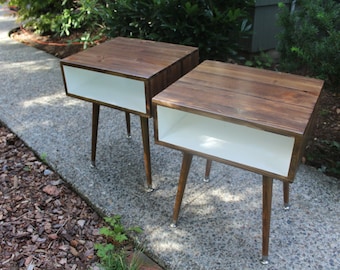 Handmade Mid Century Modern End Table 2-Tone FREE SHIPPING