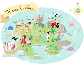 Peter Pan Neverland card printing A4