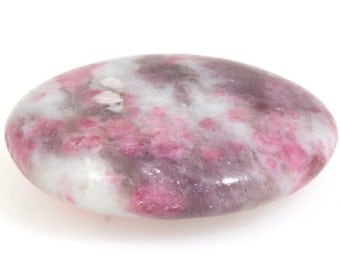 Pink Tourmaline, in Quartz Palmstone, Reiki Healing Crystal