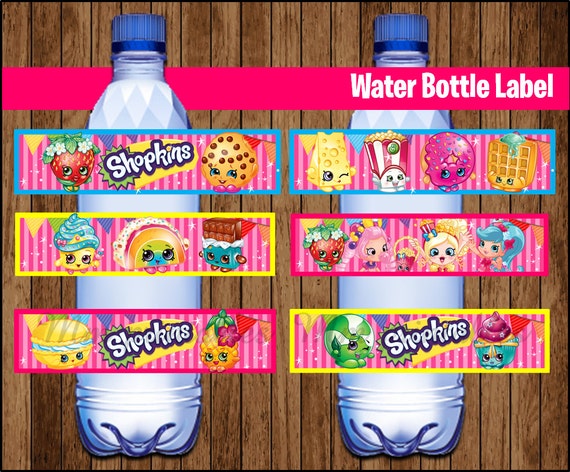 80% OFF SALE Shopkins Water Bottle Label instant by youparty