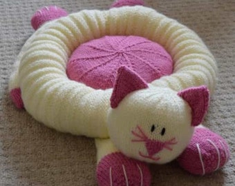 Cat Bed Knitting Pattern, Pet Bed Knitting Pattern, Cat Knitting Pattern, Novelty Pet Bed Knitting Pattern