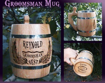 Wedding Gift For Groomsman/Groomsmen Gift/Wood Beer Mug/Will You Be My Groomsman/Be In My Wedding Groomsman/Groomsman Gifts/Wooden Beer Mug