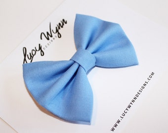 Blue Jay Bow | Lucy Wynn Designs | Blue Bow, Light Blue Bow, Periwinkle Bow, Girls Bow, Baby Bow, Sailor Bow, Alligator Clip, Nylon Headband