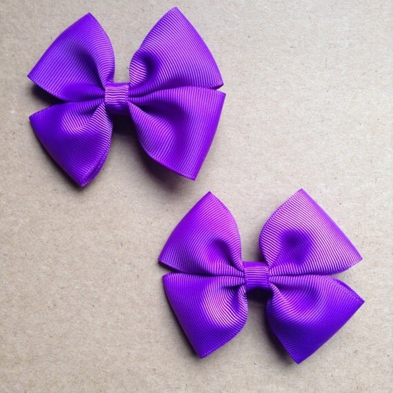 Purple Hair Clips by SweetColorsBoutique on Etsy