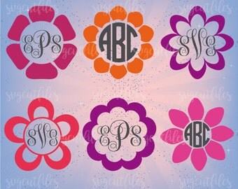 Flower Circle Monogram Frame SVG - SVG Cut File - Cricut, Silhouette Studio cutting file, Instant Download