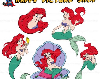 Ariel Little mermaid SVG Cutting File in Svg, Eps, Dxf, and Jpeg Format for Cricut and Silhouette INSTANT DOWNLOAD