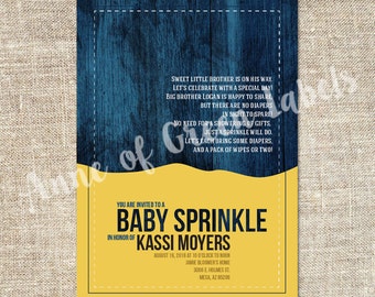 Baby Boy Sprinkle Invitation - 5x7 Digital Invite, Baby Shower, Baby Sprinkle, Digital Printable File