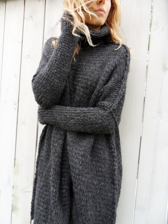 Oversized/ Slouchy/ Chunky Knit Sweater. Alpaca Blend Sweater.