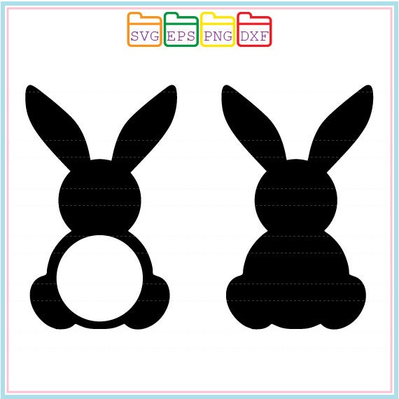 Download Easter Bunny Monogram Frames Svg Files Dxf by SVGFILESDESIGNS