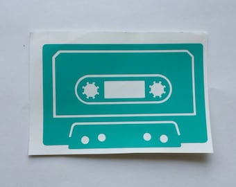 Cassette Tape Decal, Retro Decor, Music Sticker, Mixtape